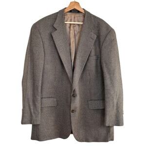 Ralph Lauren Mens Silk Wool Houndstooth Blazer Sz 46Tall  Formal Academia Career